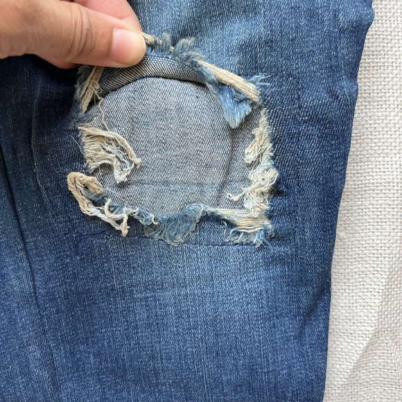 Dark Blue Super Skinny Ripped Jeans - Picture 2 of 11